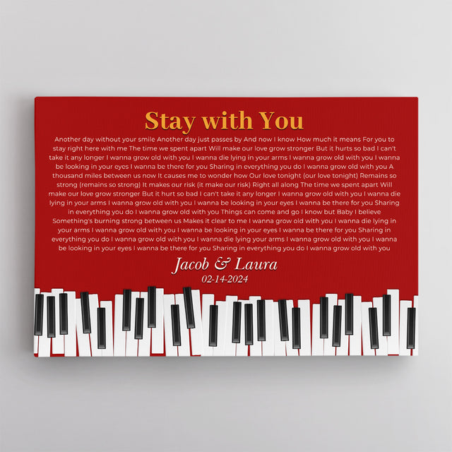 Vintage Maroon Piano Design Canvas Print