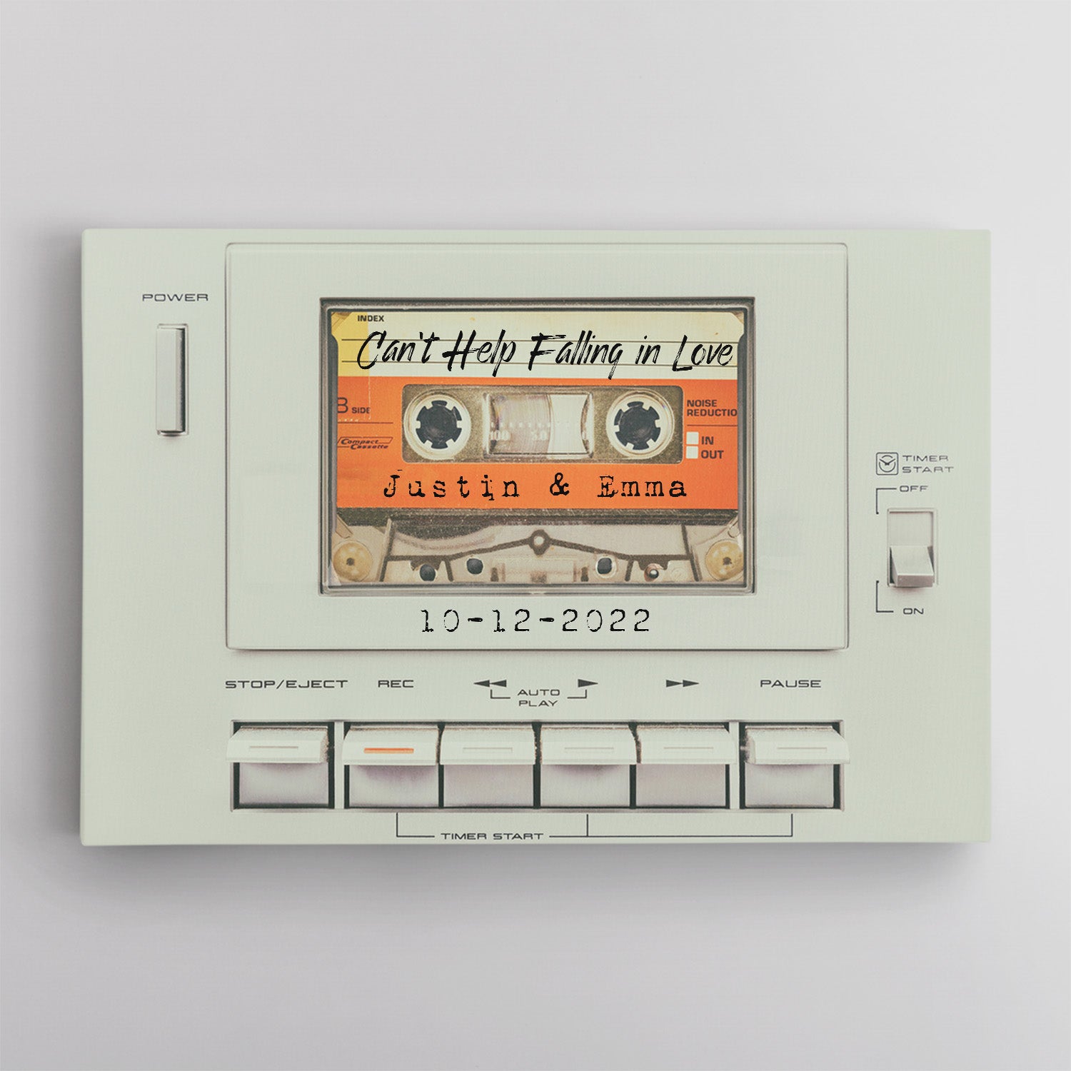 Custom Song Name, Customizable Name And Date, Cassette Player Canvas Wall Art