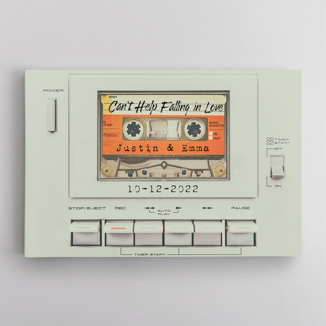 Custom Song Name, Customizable Name And Date, Cassette Player Canvas Wall Art