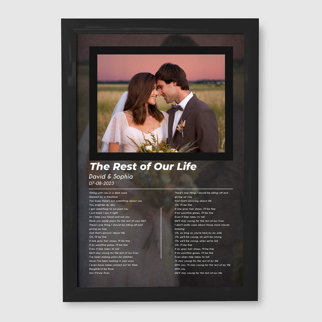 Personalized Song Lyrics Photo Framed Art Print
