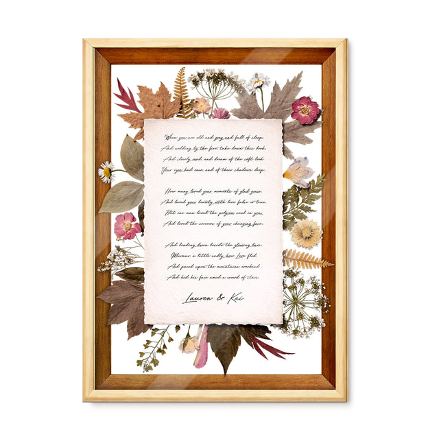 Personalized Wedding Vows 2 Layered Mix Wooden Art 8x12 inch KR02