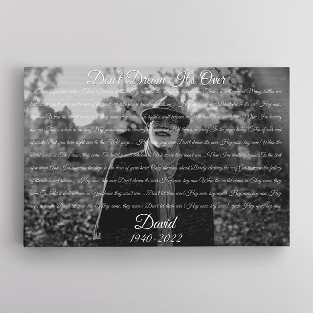Personalized Song Lyrics On Canvas, Custom Photo & Date, Memorial Gifts