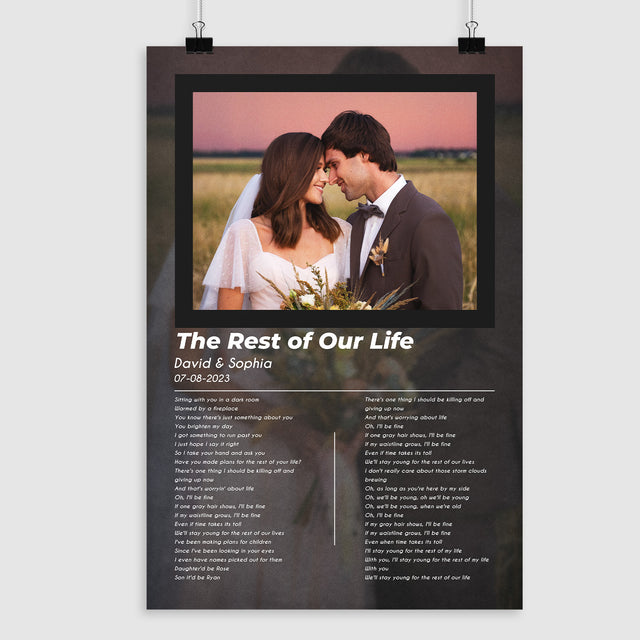 Personalized Song Lyrics Photo Framed Art Print