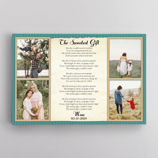 Mom Photo Song Lyrics Canvas Print Custom 4 Pictures