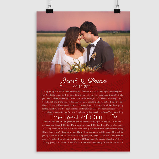 Half Song Lyrics Maroon Framed Art Print, Custom Song Lyrics Name Date