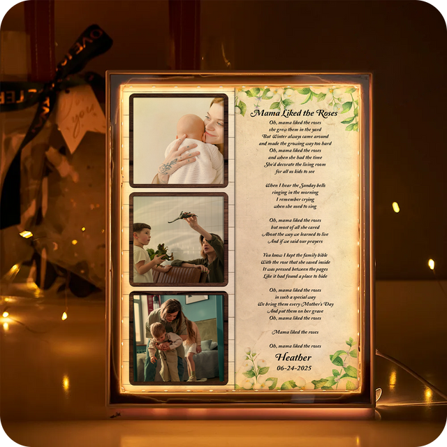 Personalized Song Lyrics & Photo - Custom LED Mirror Frame Lamp
