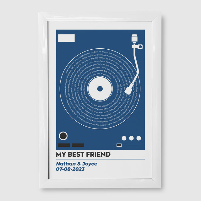 Vinyl Record Lyrics, Customize Song & Name Framed Art Print