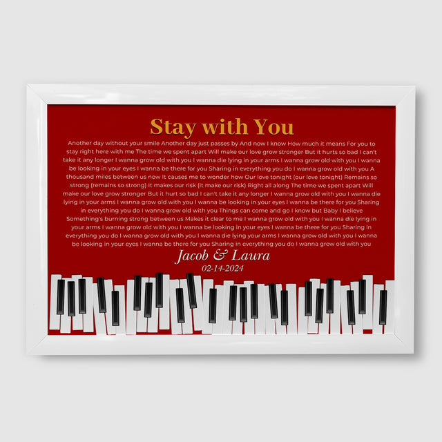 Custom Vintage Maroon Piano Design Framed Art Print