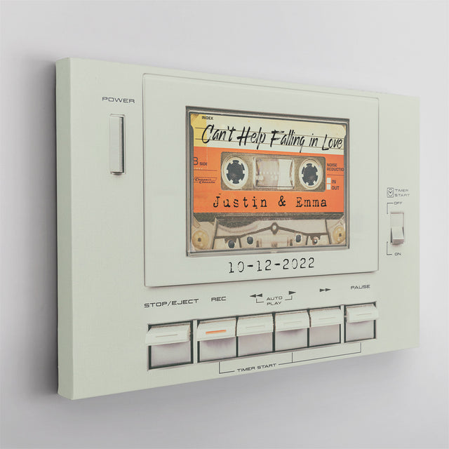 Custom Song Name, Customizable Name And Date, Cassette Player Canvas Wall Art