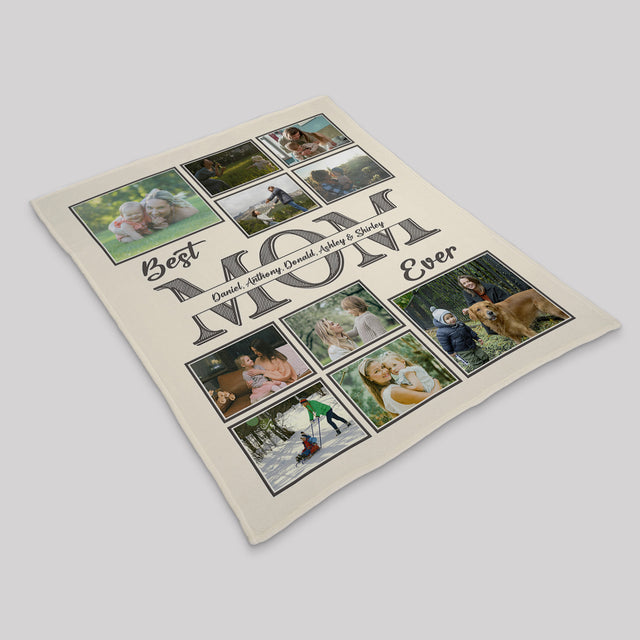 Personalized Photo Blanket for Mom - Best Mom Ever Picture Blanket