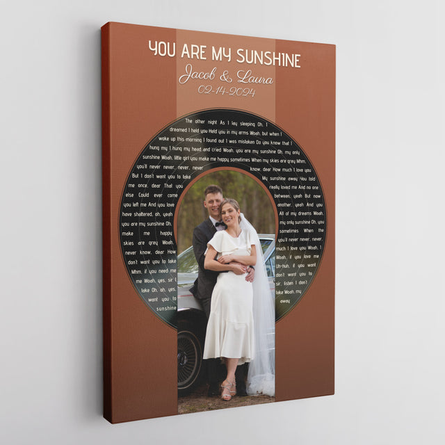 Custom Photo Song Lyrics Vintage Orange Canvas Print