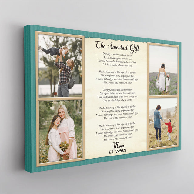 Mom Photo Song Lyrics Canvas Print Custom 4 Pictures