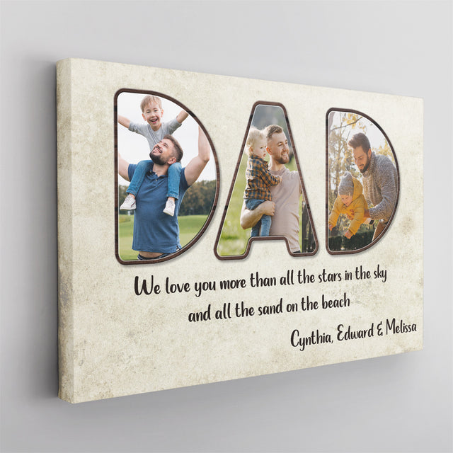 Dad Letter Photo Canvas Print