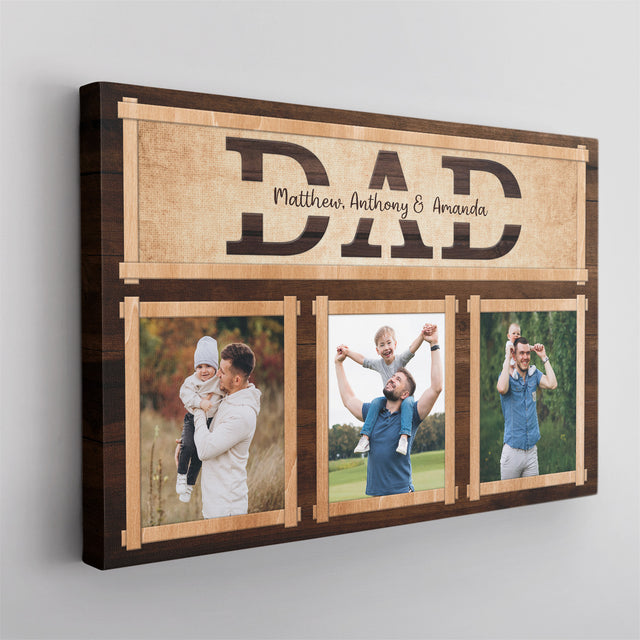 Dad Vertical Photo Collage Canvas Wall Art