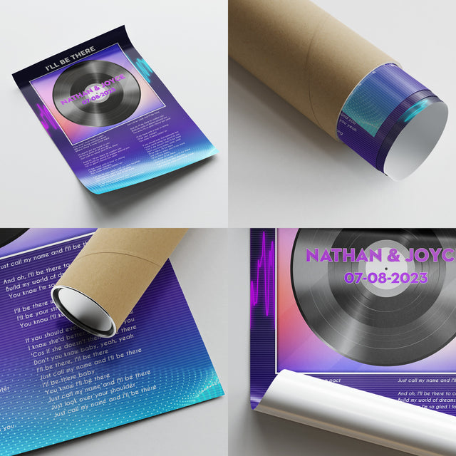 Personalized Song Lyrics Vinyl Record Framed Art Print