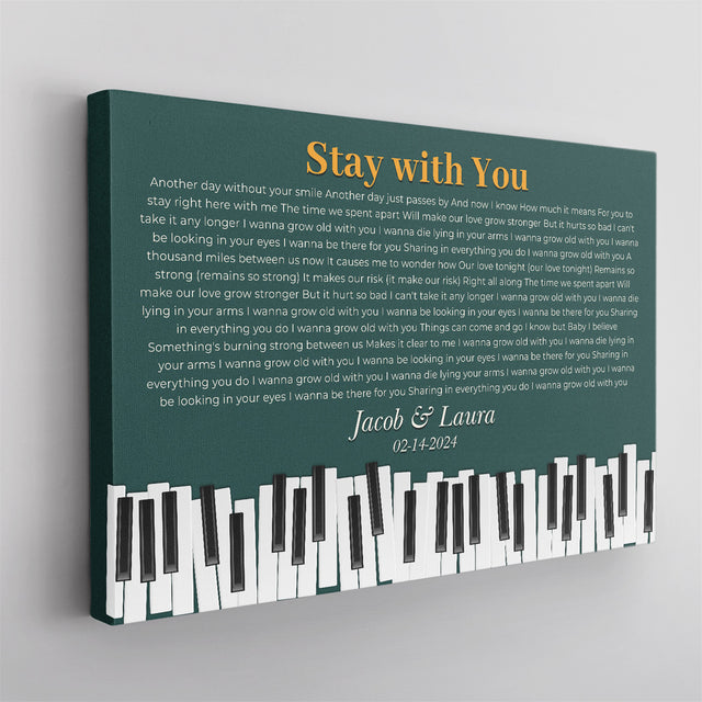 Vintage Green Piano Design Canvas Print