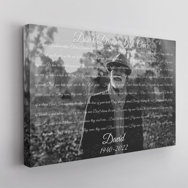 Personalized Song Lyrics On Canvas, Custom Photo & Date, Memorial Gifts