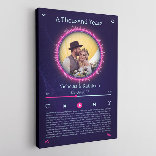 Custom Song Lyrics, Upload Photo, Customizable Text