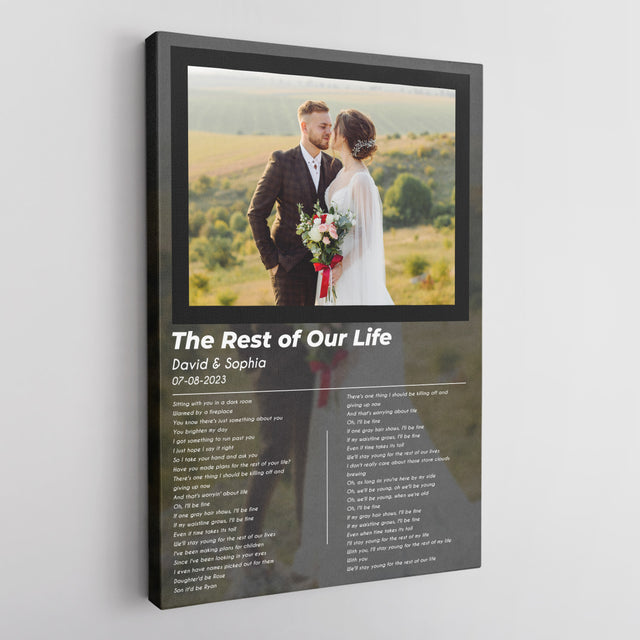 Custom Love Photo Song Lyrics Vinyl Record Canvas Print