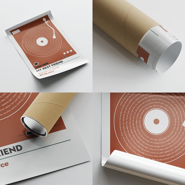 Vinyl Record Song Lyrics, Customize Song & Name Framed Art Print