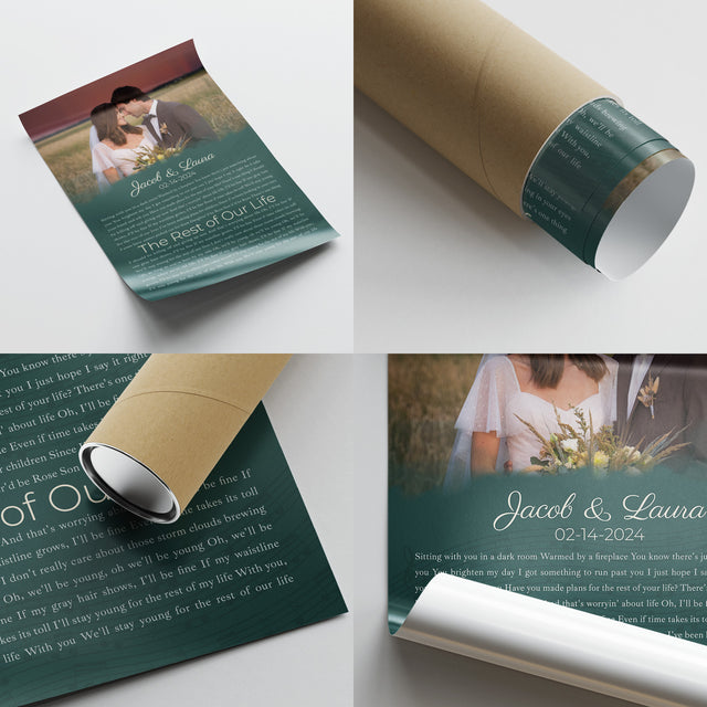 Half Song Lyrics Green Framed Art Print, Custom Song Lyrics Name Date