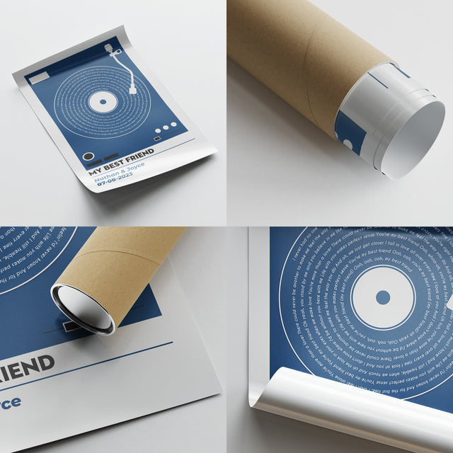 Vinyl Record Lyrics, Customize Song & Name Framed Art Print