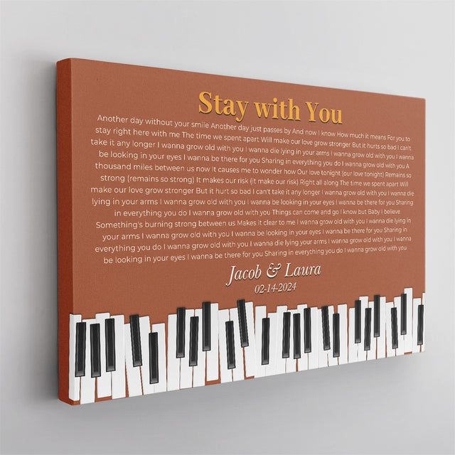Vintage Orange Piano Design Canvas Print
