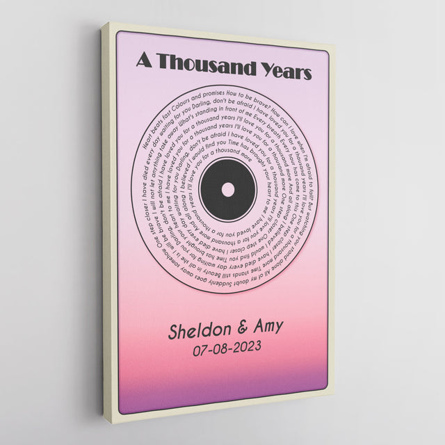 Purple Haze Melody Canvas, Customize Song Lyrics & Name Wall Art