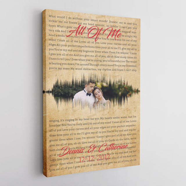 Custom Song Lyrics, Upload Photo, Canvas Wall Art