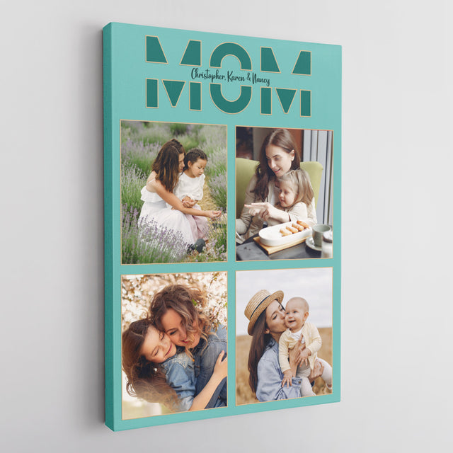 Mom Photo Collage Canvas Wall Art Custom 4 Pictures
