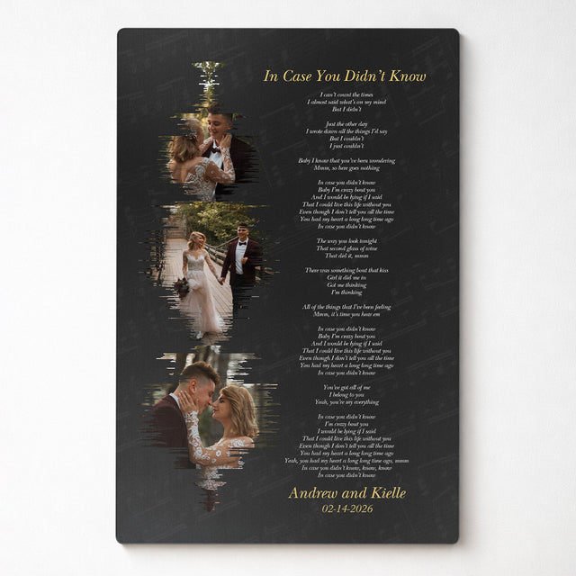 Personalized Photo Collage & Song Lyrics Metal Print