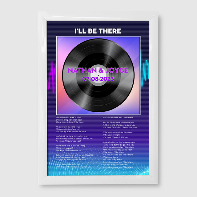 Personalized Song Lyrics Vinyl Record Framed Art Print