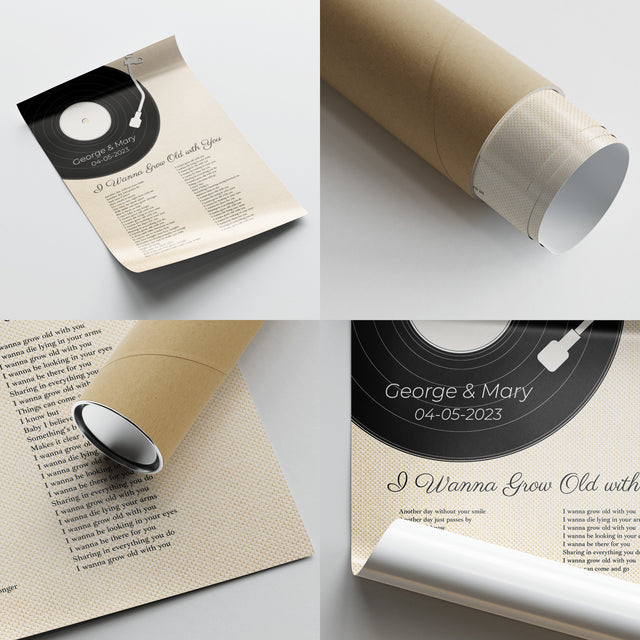 Sandy Vinyl Record Pastel Framed Art Print, Custom Song Lyrics & Name