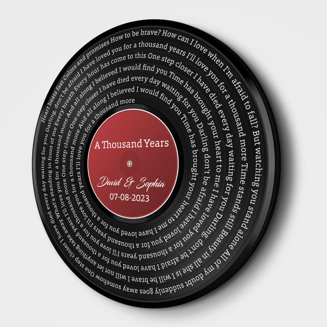 Custom Song Lyrics, Vinyl Record, Customizable Song Name And Text Round Wood Sign