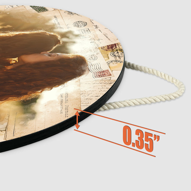 Custom Round Wood Sign, Customizable Photo And Text