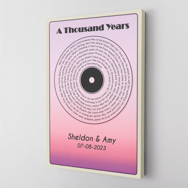 Purple Haze Melody Canvas, Customize Song Lyrics & Name Wall Art