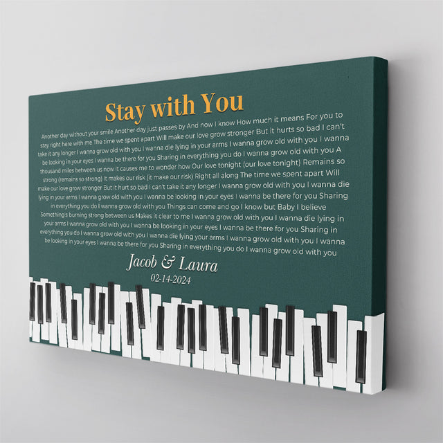 Vintage Green Piano Design Canvas Print