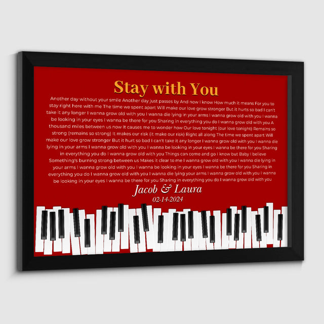 Custom Vintage Maroon Piano Design Framed Art Print