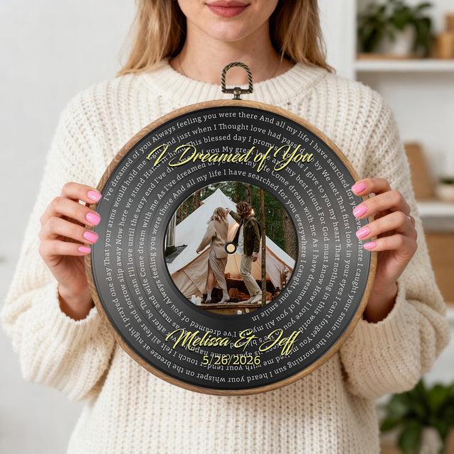 Personalized Song Lyrics Vinyl Record - Framed Round Wall Art - KARL07