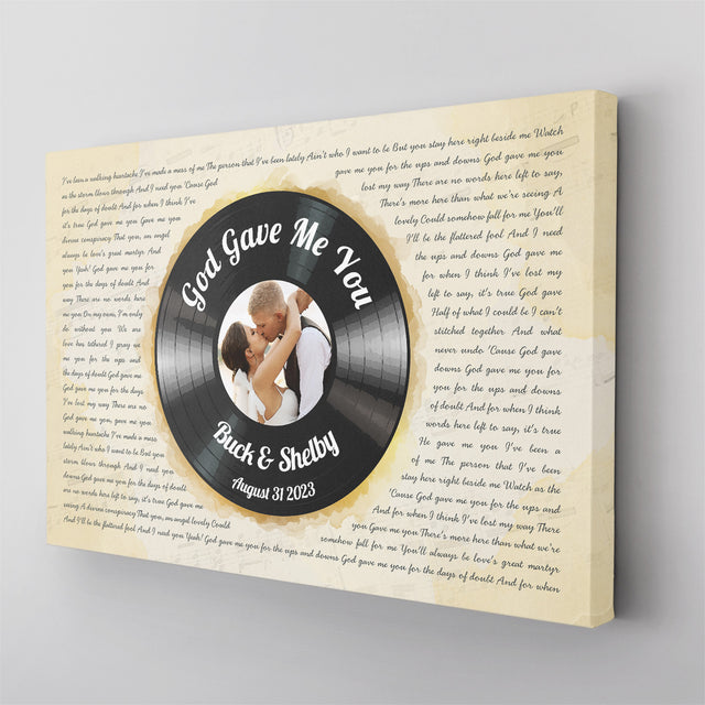 Custom Vinyl Record & Photo to Watercolor Canvas