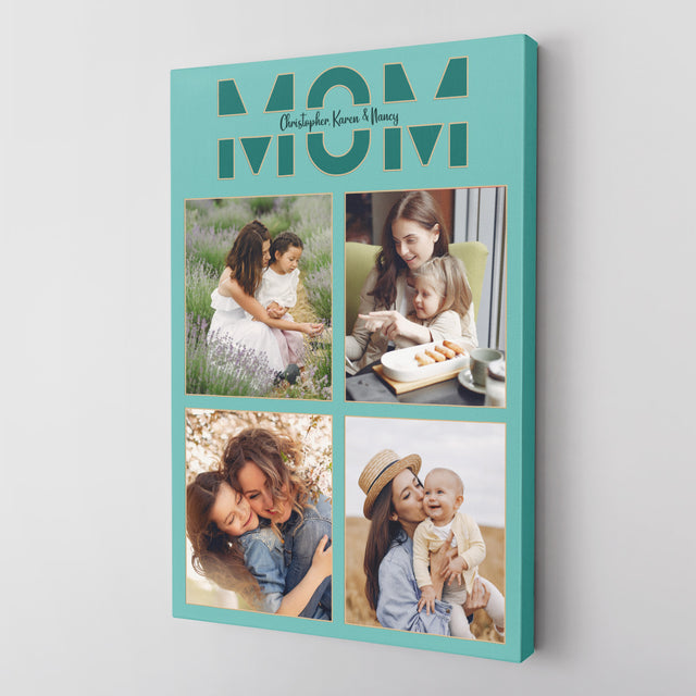 Mom Photo Collage Canvas Wall Art Custom 4 Pictures