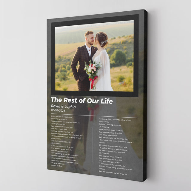 Custom Love Photo Song Lyrics Vinyl Record Canvas Print