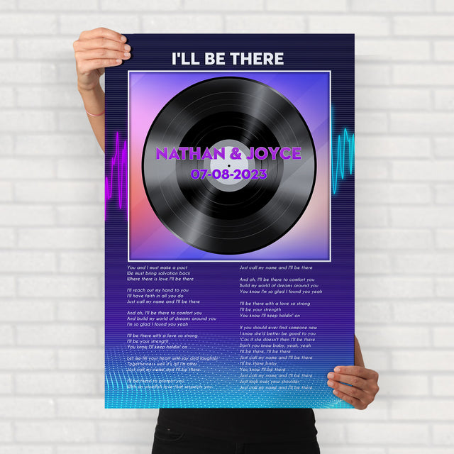 Personalized Song Lyrics Vinyl Record Framed Art Print