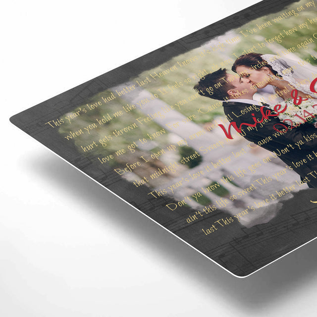 Personalized Photo & Song Lyrics Metal Print