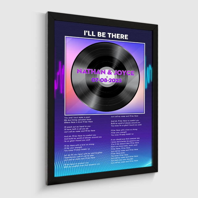 Personalized Song Lyrics Vinyl Record Framed Art Print