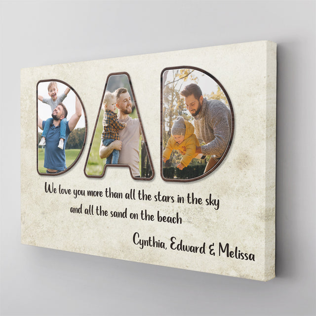 Dad Letter Photo Canvas Print