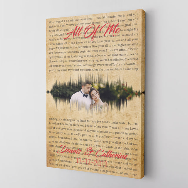 Custom Song Lyrics, Upload Photo, Canvas Wall Art