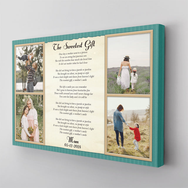 Mom Photo Song Lyrics Canvas Print Custom 4 Pictures