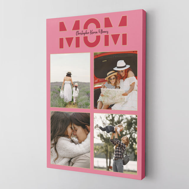 Mom Photo Collage Canvas Wall Art Custom 4 Pictures