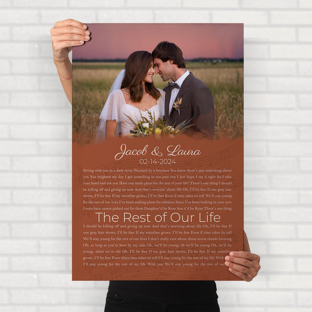 Half Song Lyrics Orange Framed Art Print, Custom Song Lyrics Name Date